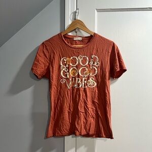 Altar'd State Orange 'Good Vibes' Short Sleeve Tee